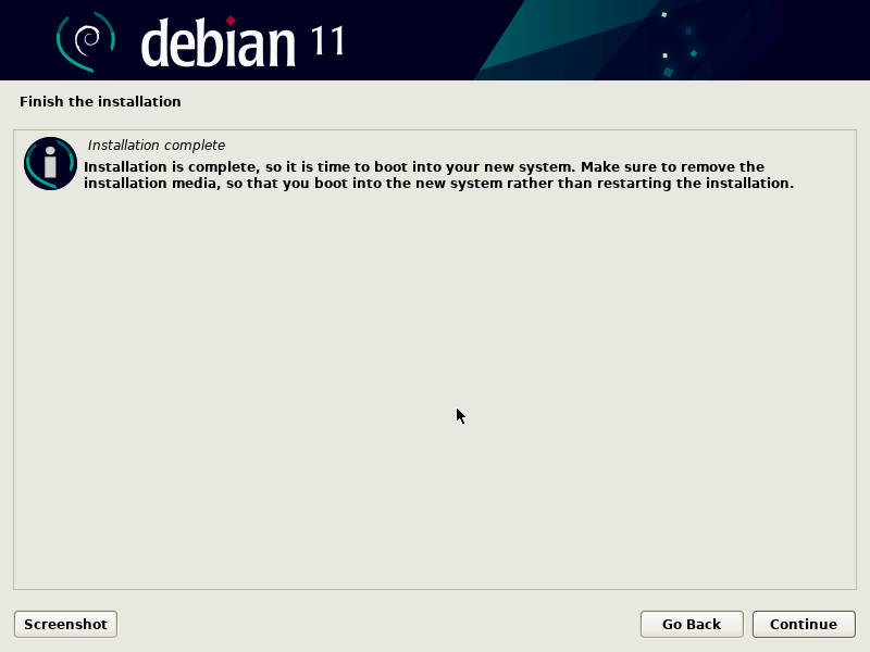 Installation beendet
