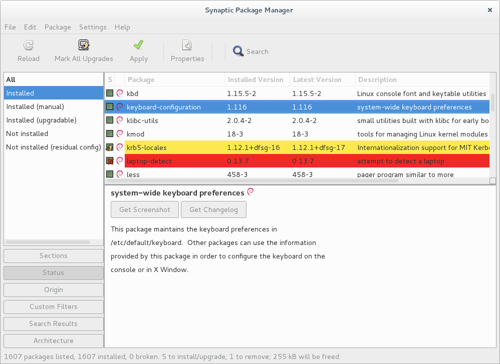 synaptic Paketverwaltungsprogramm